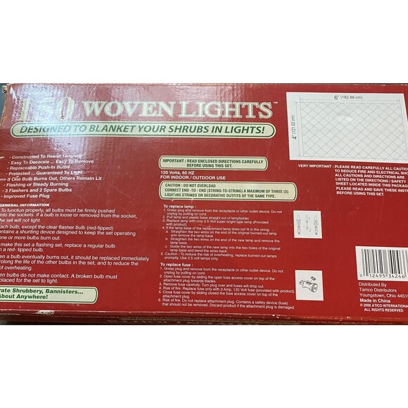 Yuletide Traditions 150 Woven Net Lights Clear 4' x 6' Indoor/Outdoor Shrub Net - Picture 2 of 3